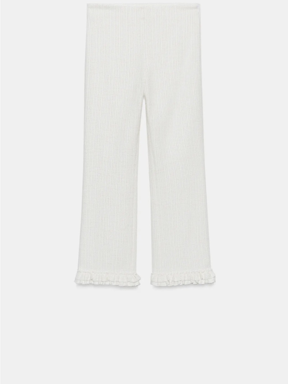 Zara White Ruffle Pants - Picture 2 of 9